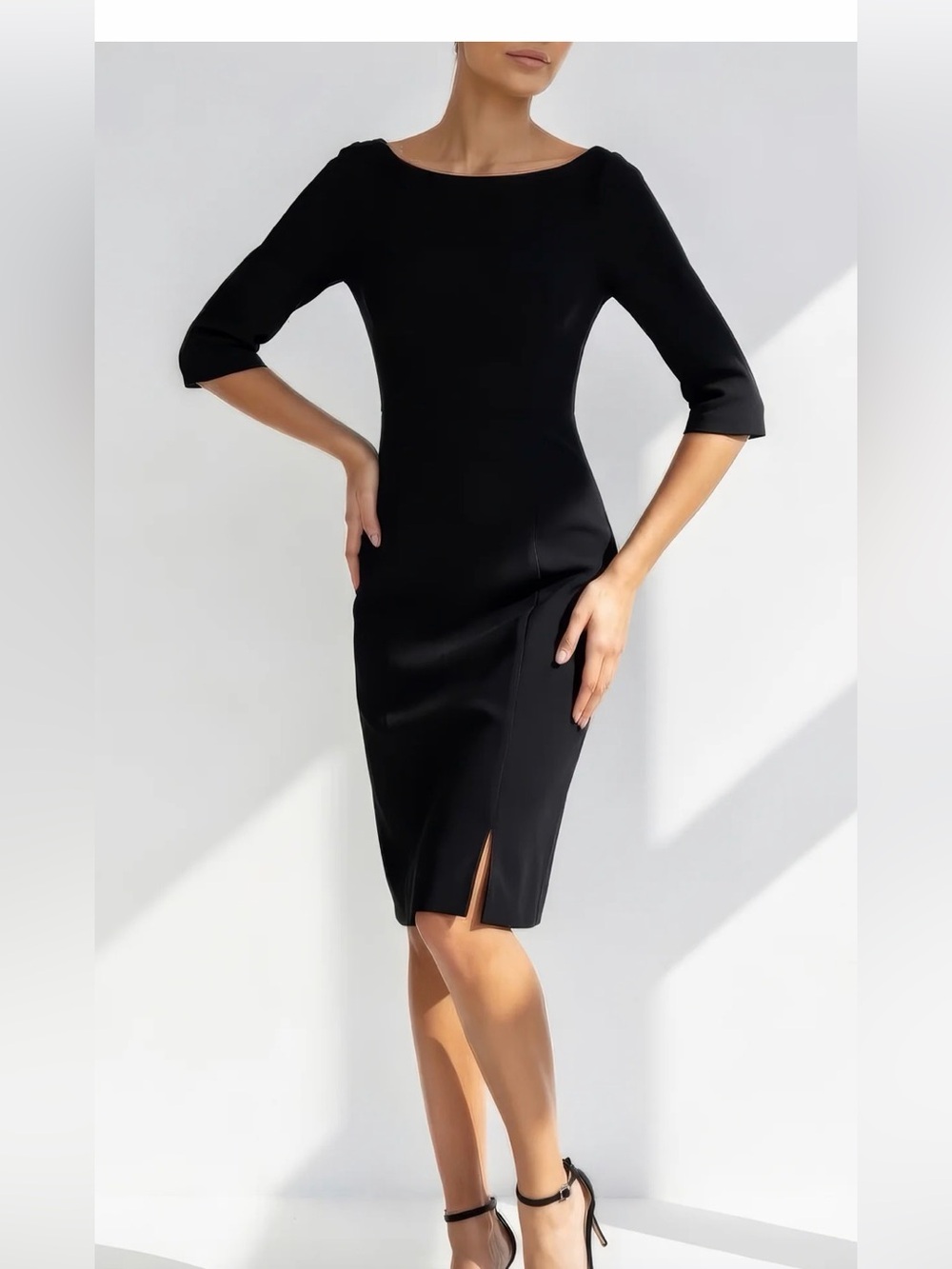 Black Halo Marissa Classic Black Sheath Dress - Size 12 - Worn Once!